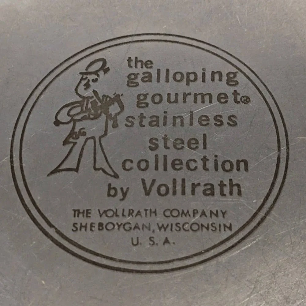 Vollrath Galloping Gourmet Stainless Steel Mixing Bowl 11.75 Inch Vintage USA